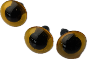 Bamseøjne - gul med sort pupil, 13 mm